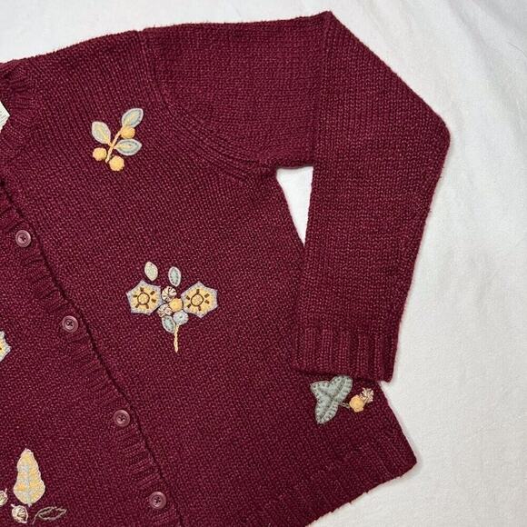 Cherokee Vintage Floral Cardigan Sweater Knit Long Sleeve Women's Small Cottage - Picture 5 of 11